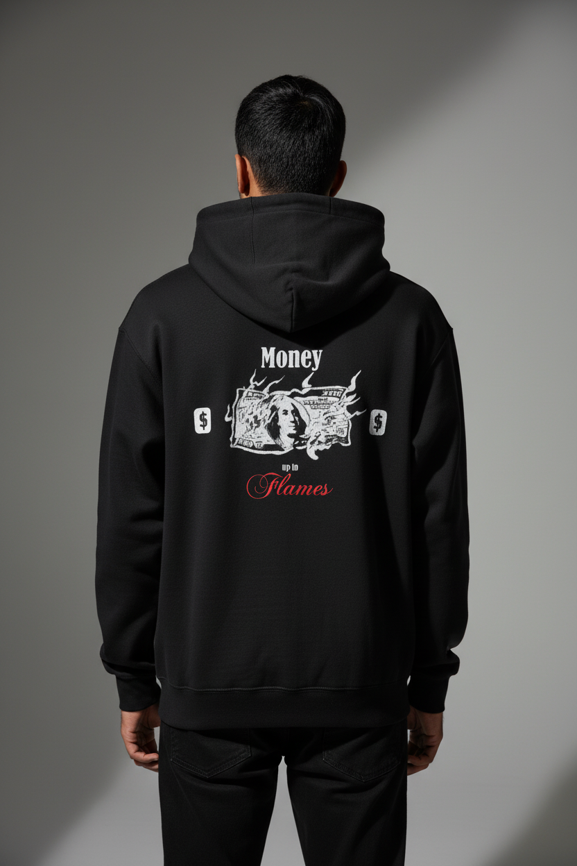 Black 'Money Up In Flames' Hoodie
