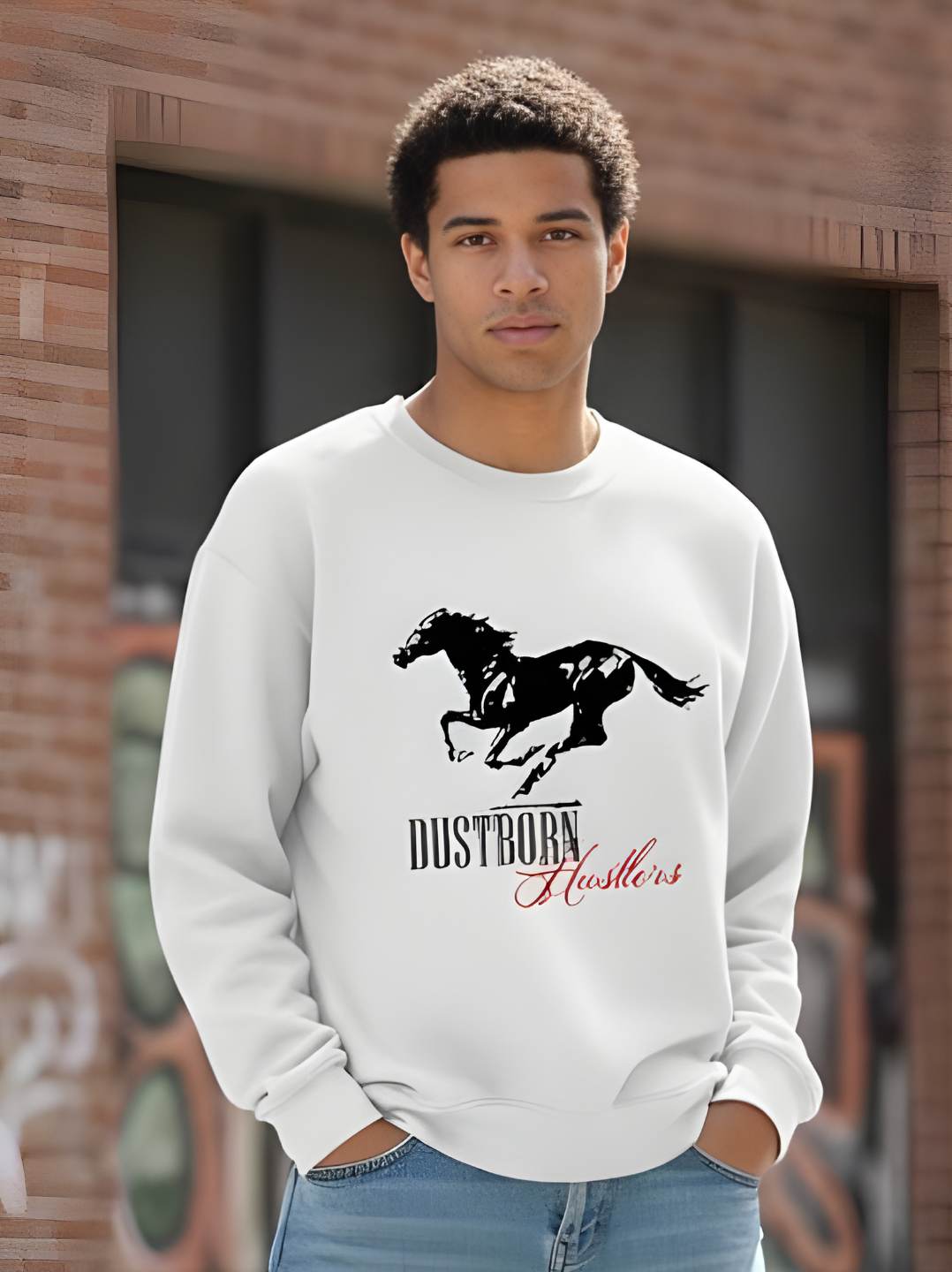 White 'Dustborn Hustlers' Sweatshirt