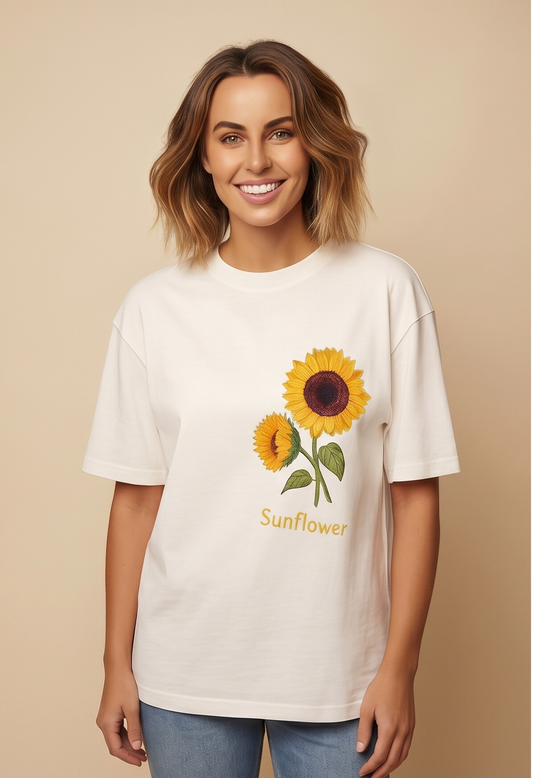 Golden Hour Sunflower Terry Oversized Tee