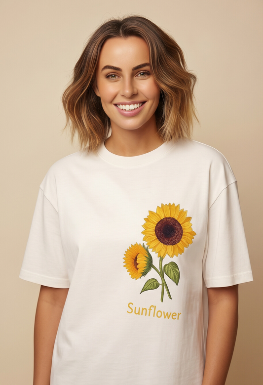 Golden Hour Sunflower Terry Oversized Tee